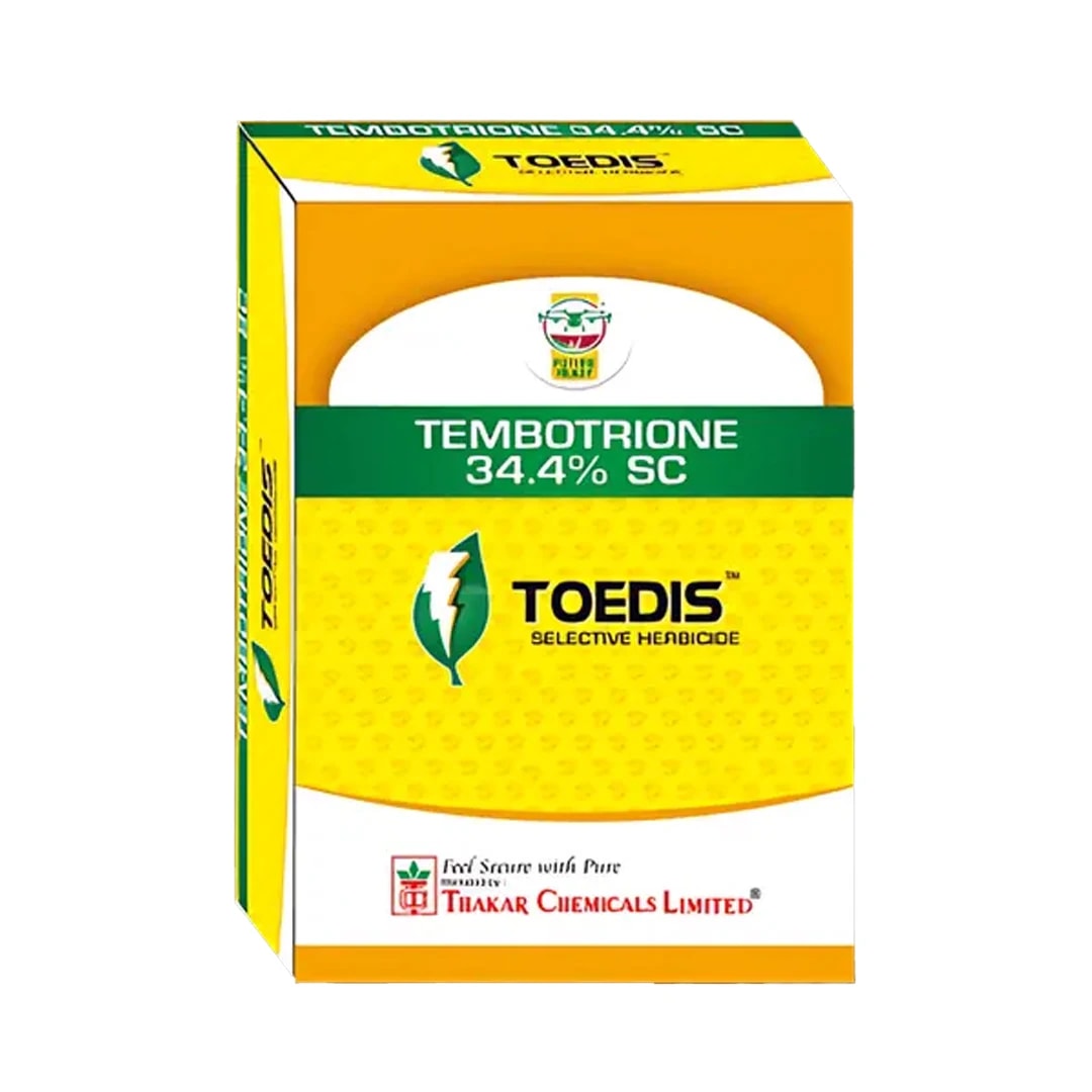 Thakar Chemicals TOEDIS Tembotrione 34.4% SC Herbicide, Post Emergence, Broad-Spectrum, Efficient For Broadleaf And Grassy Weeds In Corn