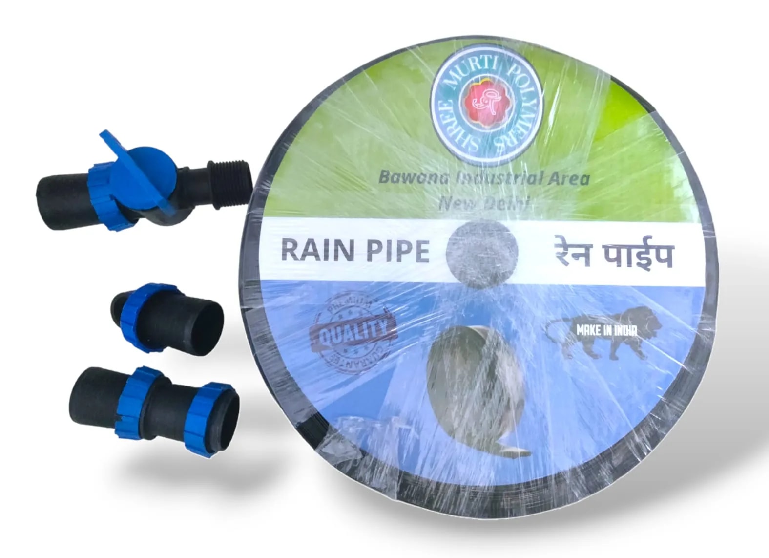 Airdrops Irrigation Rain Pipe 40 MM, 100 Meters Length with Joiner, End Cap and Cock For Agriculture Use.