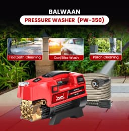 Balwaan PW-350 Pressure Washer, Brass Pump Head 1800w Motor, Idle For Car Wash and Cleaning Purposes 5