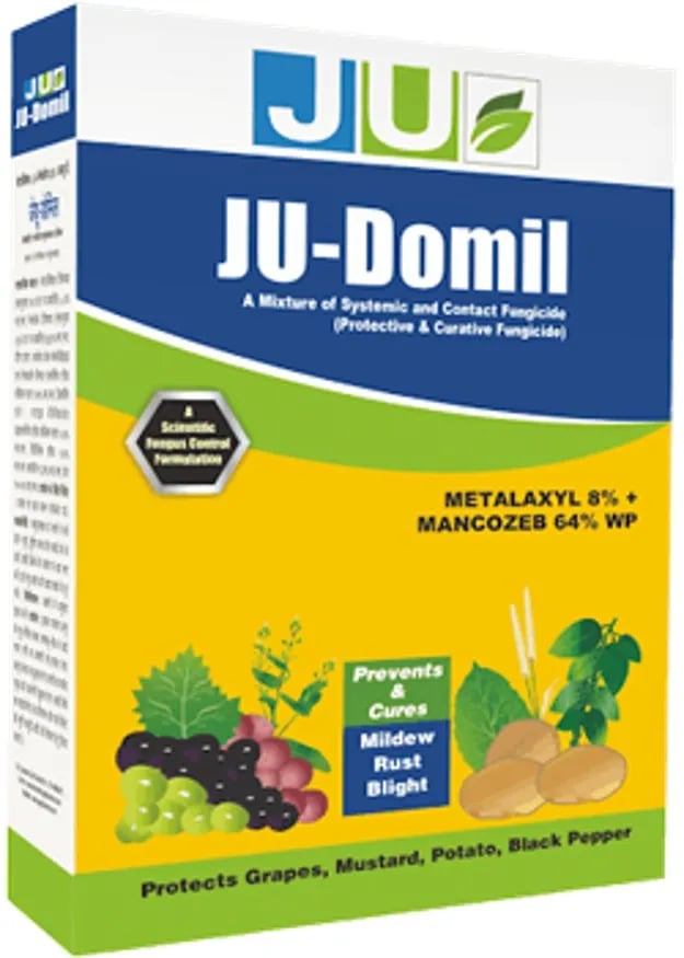 JU Domil Metalaxyl 8% + Mancozeb 64% WP Fungicide, Provides Outstanding Control Of Diseases Caused By Oomycetes