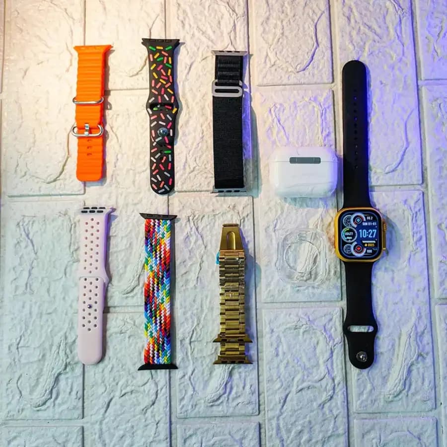 i20 ULTRA 2 MAX SUIT, Ultra 2 Smart Bluetooth Smart watch + Earphones with Seven Straps (10 Pcs) - Image 3