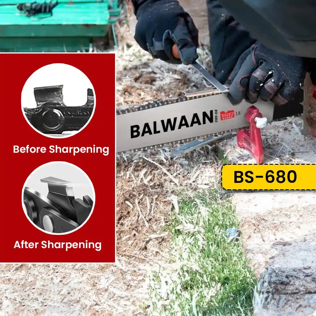 Balwaan 18 Inches BS-680 Ultimate Chainsaw with 68CC Engine, Petrol Operated, 1 Year Warranty - Image 9