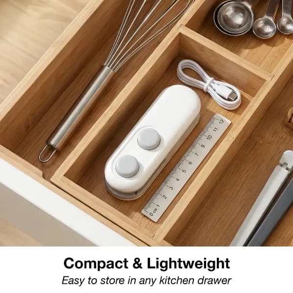 2 In 1 Mini Bag Sealer & Cutter, USB Rechargeable Food Storage Sealer - Image 4