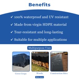 मिपाटेक्स तिरपाल, 200 जीएसएम, वाटरप्रूफ बहुउपयोगी उपयोग, एल्युमीनियम आईलेट्स के साथ पॉली ताड़पत्री। 4