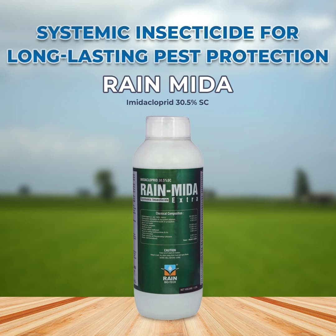 Rain Mida Extra - Imidacloprid 30.5% SC Insecticide, Best Use Against Aphids, Whiteflies, Jassids, Thrips, Brown Plant Hopper, Green Leaf, Psylla - Image 2