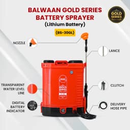 Balwaan BS-30GL Gold Series Double Motor Battery Sprayer, India\'s First Digital Battery Indicator, 12 Volt x 12 Amp, 20 L Tank 5