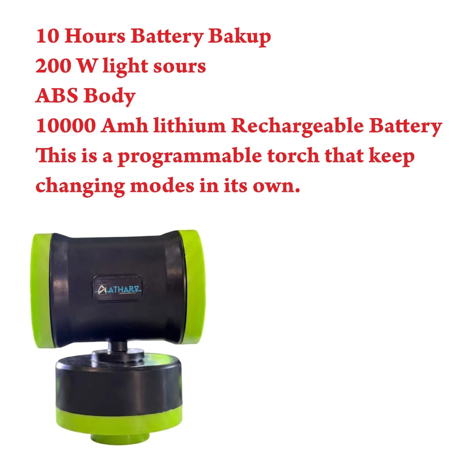 Radhe Agri Athar Dual Side Rechargeable Rotating LED Torch Light 200W - Image 2