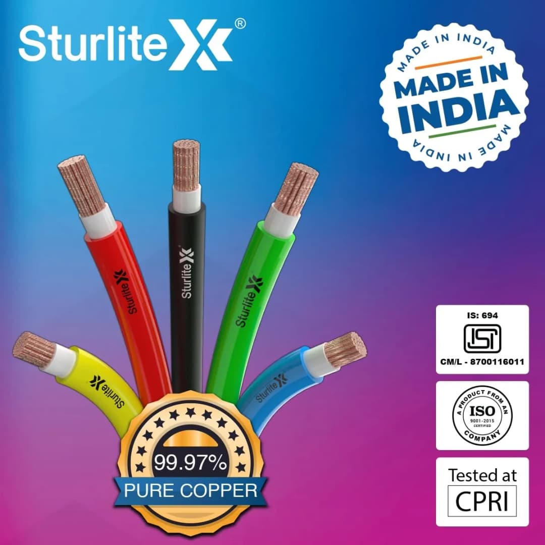 Sturlite Home Guard FR-LF 90 Meter Wire, (1 Sq.mm) PVC Insulated High Purity Copper Wire - Image 5