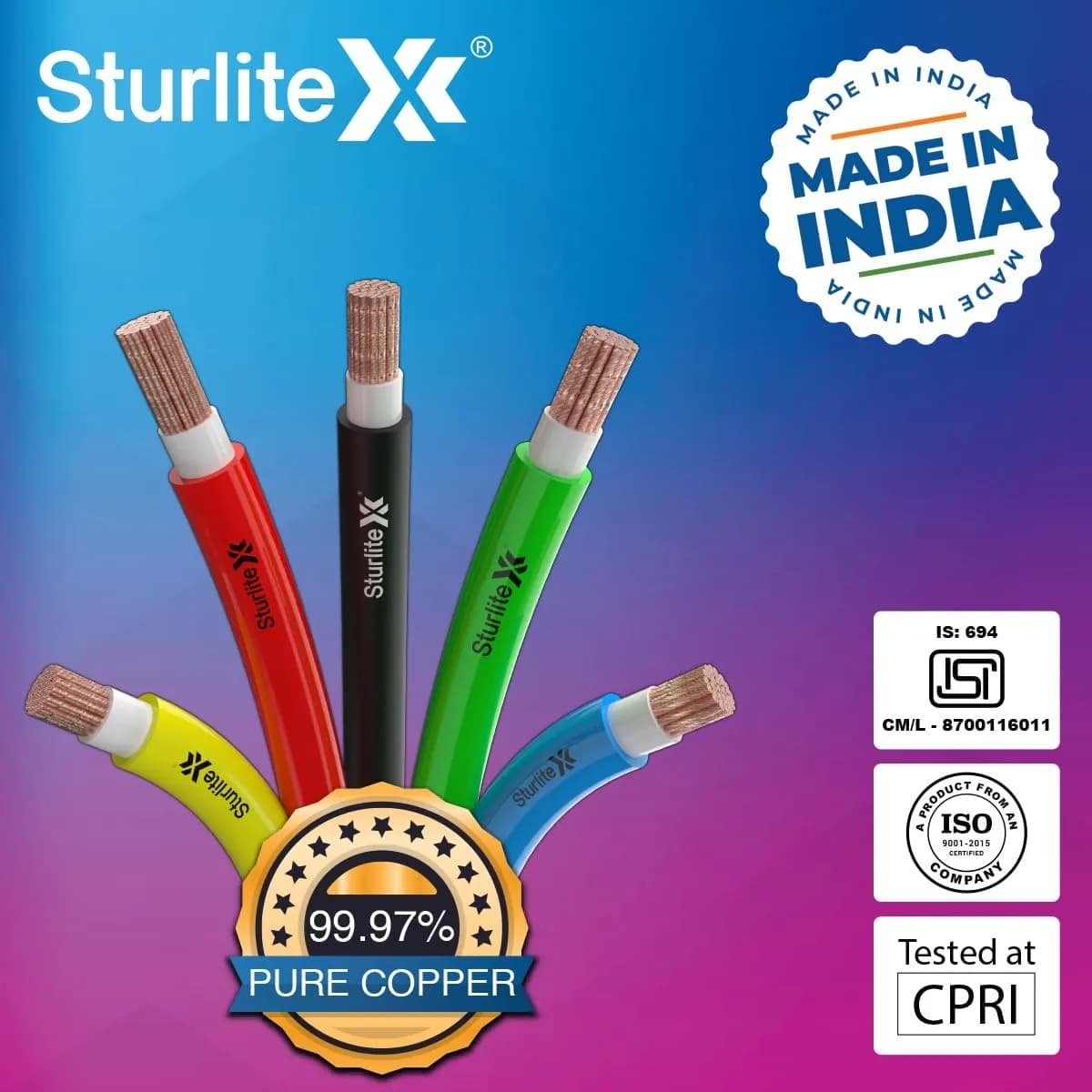 Sturlite Home Guard FR-LF 90 Meter Wire, (1 Sq.mm) PVC Insulated High Purity Copper Wire - Image 5