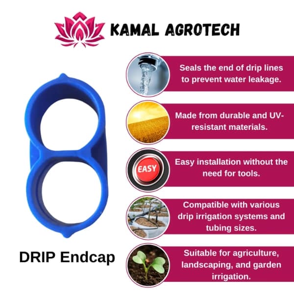 Kamal Agrotech 16mm End Cap, Drip Irrigation Accessories, Drip Fitting Leak-Proof Connector - Image 4
