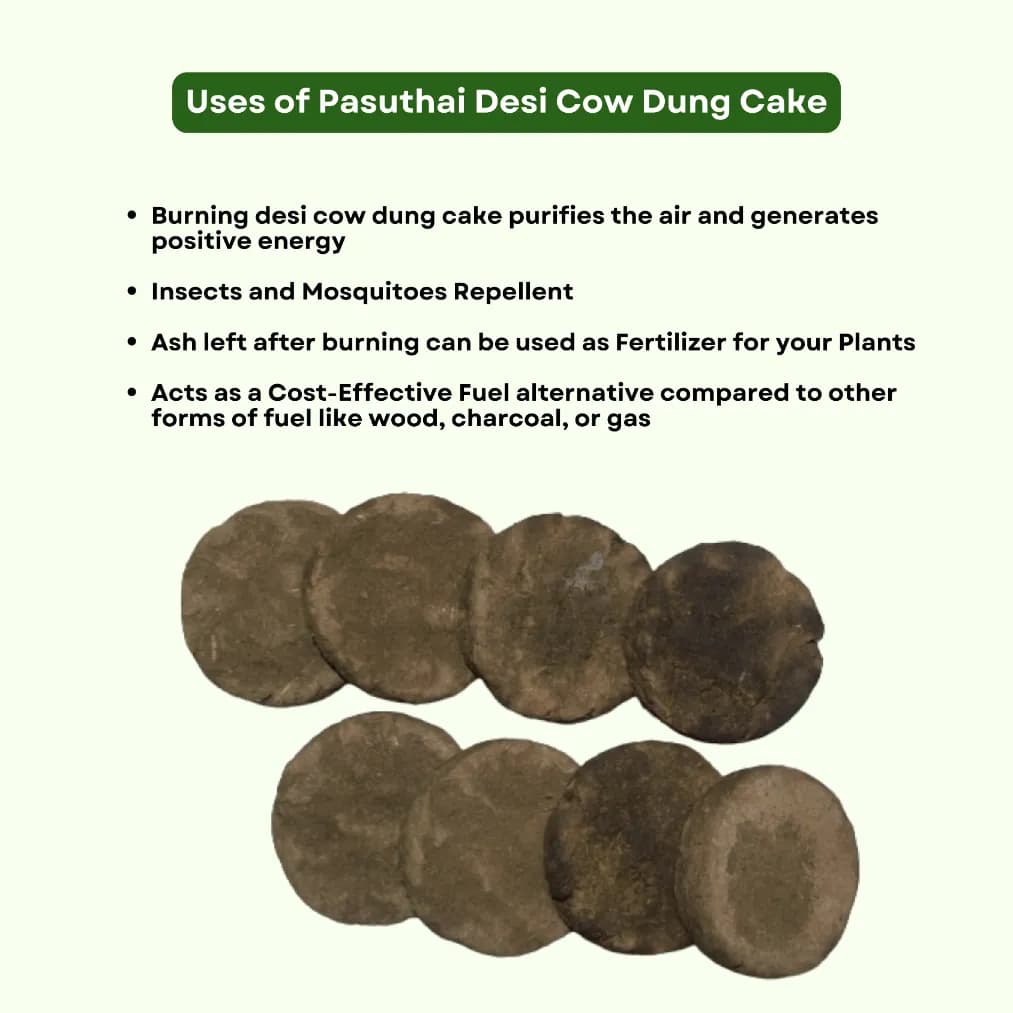 Pasuthai Desi Cow Dung Cake, Use For Agnihotra, Havan, Yagya Puja, Navratri Agyari, Cultural, Spiritual Events - Image 6