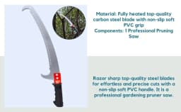 Radhe Ultra Touch Professional Pruning Saw, Tree Cutting Wood Cutting Tools, Curved Blade Chromium Steel 3 Edge Sharpen Teeth (Multicolor) 7