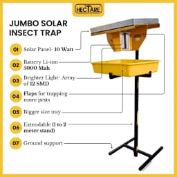 Hectare Automatic Solar Insect Trap with 10 watt Solar Panel UV Light. To capture all types of Insects of Crops. 4