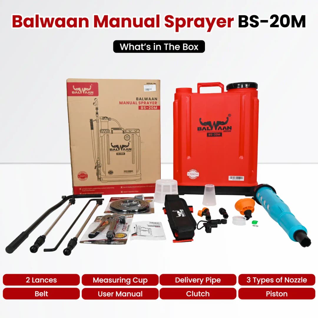 Balwaan BS-20M Gold Series Manual Sprayer, High Pressure Sprayer, Durable Material, 20 L Tank Capacity, Suitable for Spraying in Agriculture - Image 2