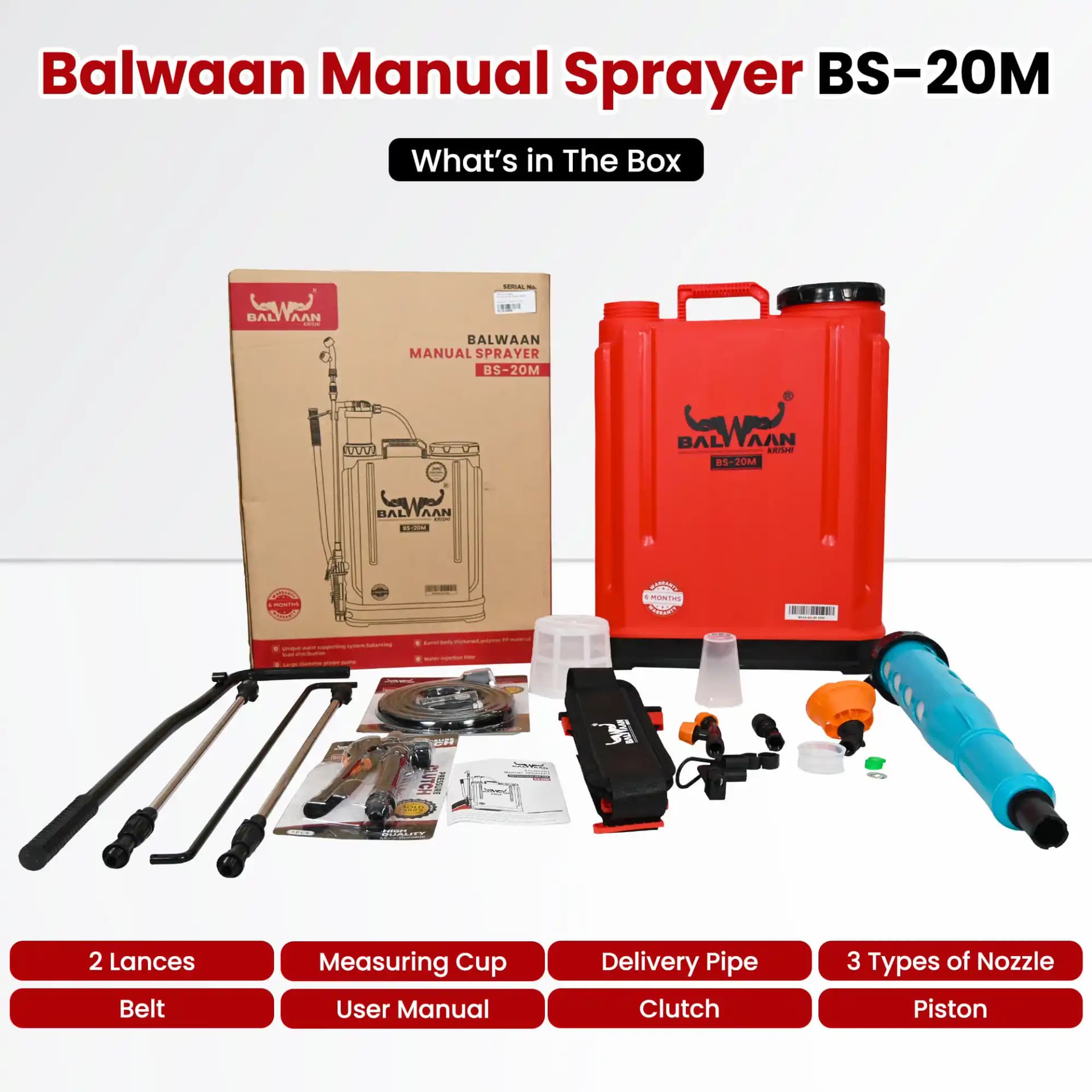Balwaan Gold Series BS-20M Manual Sprayer - 20 Litre Capacity - Image 2
