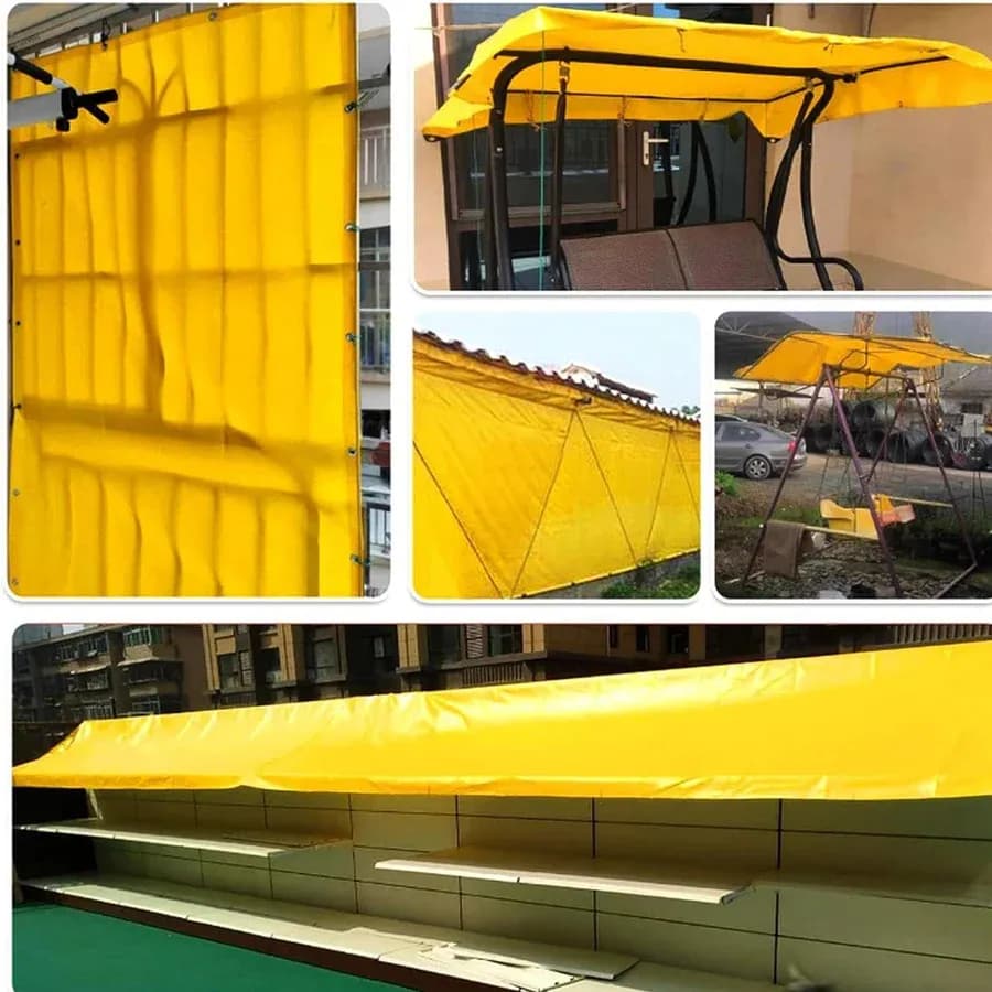 Singhal Heavy Duty Tarpaulin Sheet Yellow 170 GSM, Reinforced, UV Resistant, Waterproof - Image 3