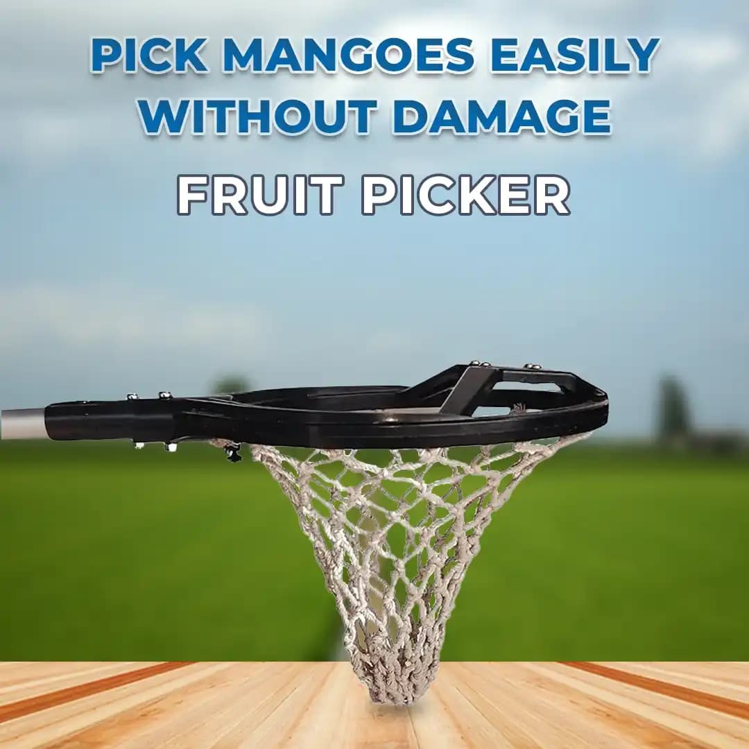 हेक्टेयर हल्के वजन का मैंगो फ्रूट पिकर, 4 बदली जा सकने वाली तेज ब्लेड और कॉटन नेट के साथ फ्रूट हार्वेस्टर, फ्रूट हार्वेस्टर (बिना पोल के) - Image 2