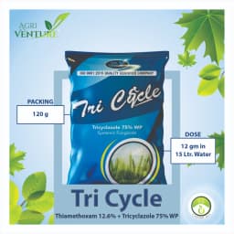 Agriventure Tri Cycle Tricyclazole 75% WP Fungicide, Wettable Powder, Systemic Fungicide 2