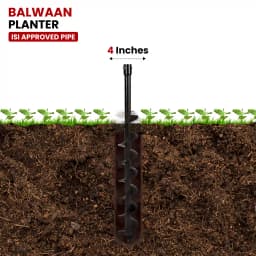 Balwaan PT-4 Single Spiral Earth Auger Planter, 4 Inch Width, Heavy Duty, Durable And Rust Resistant 4