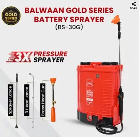 Balwaan Gold Series BS-30G, Double Motor Battery Sprayer, 12 Volt X 12 AMP, Heavy Duty Material, Tank Capacity 20 L - Image 2