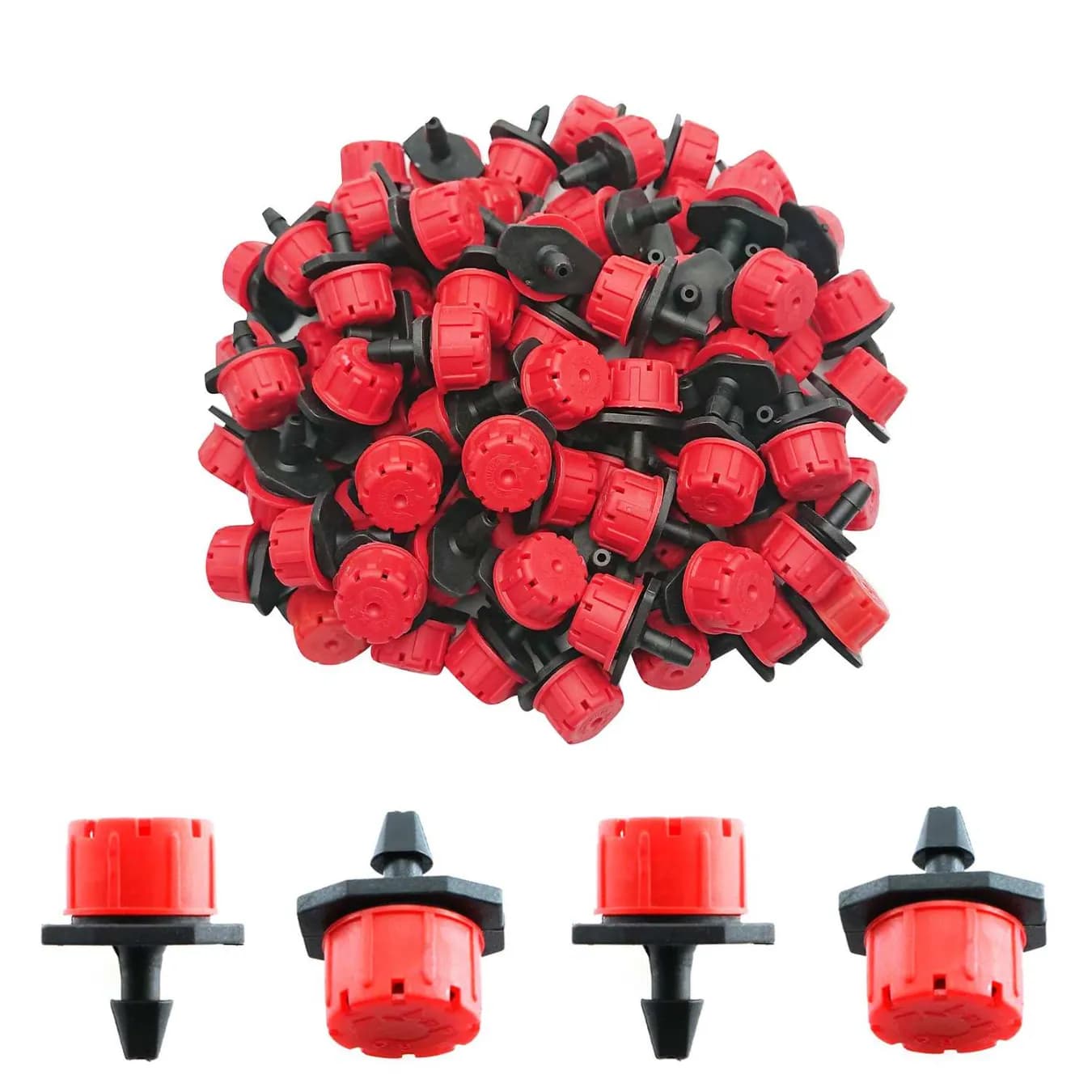 Radhe Adjustable Irrigation Dripper Sprinklers, Emitters For Drip Irrigation System, Red-Black - Image 2