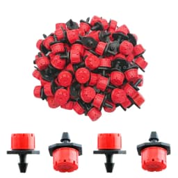 Radhe Adjustable Irrigation Dripper Sprinklers, Emitters For Drip Irrigation System, Red-Black 2