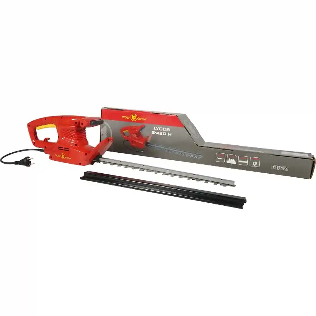 Wolf Garten Hedge Trimmer (LYCOS E - 420 H) 400 Watt Motor, 45 cm Blade Cutting Length, Electric Hedge Trimmer, Trimming Shrubs and Small Trees