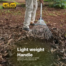 Hectare Precision 15 Tine Stainelss Steel Telescopic Metal Rake, 31 to 64 Inch Adjustable Expanding Handle Rake For Quick Clean Up of Lawn, Garden 7