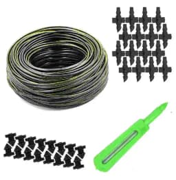 Drip Irrigation 4 MM Feeder Line Pipe 100 Meter With 4 MM Pin Connector 100 Pcs, Dummy Hole 10 Pcs, 4mm Punch Tool 1 Pc 1