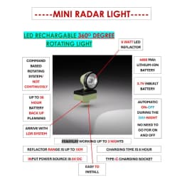 V-SAR Mini Radar 360 Rotating Light, LED And Rechargeable with Auto On-Off And 36 Hours Backup 3
