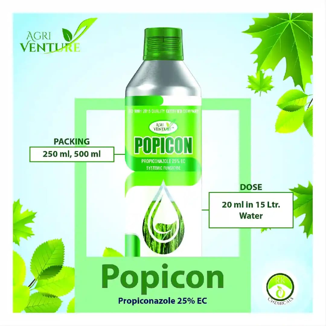 Agriventure POPICON (Propiconazole 25% EC) Systemic Fungicide For Sheath Blight, Leaf Spot
