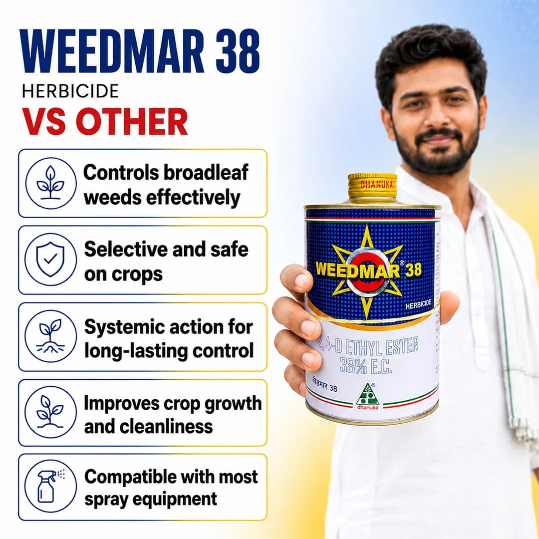 Dhanuka WEEDMAR 38 2,4-D Ethyl Ester 38% EC Herbicide, Selective Broadleaf Weed Controller - Image 2
