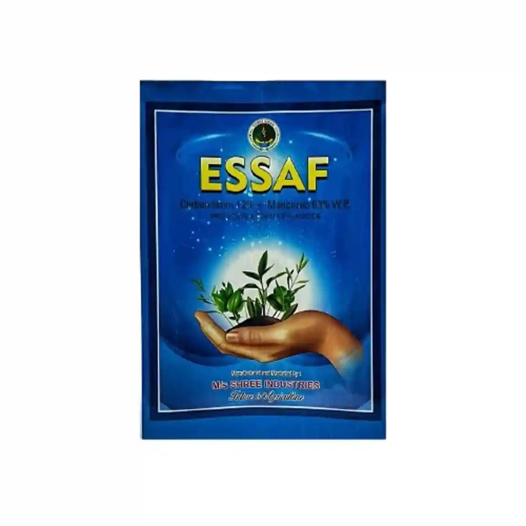 Shree Industries ESSAF Carbendazim 12% + Mancozeb 63% WP Fungicide, It Is A Broad Spectrum Protective And Curative Fungicide