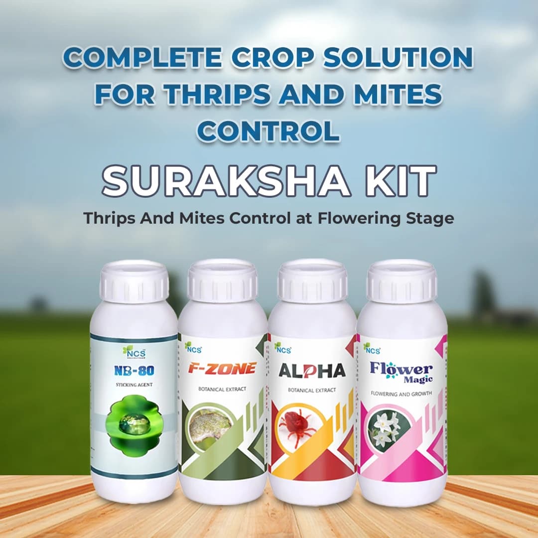 Suraksha Kit For Thrips And Mites Control at Flowering Stage 45-80 Days (F-Zone 250 ML + Alpha Bio 250 ML + Flower Magic 250 ML + NB 80 250 ML) - Image 2