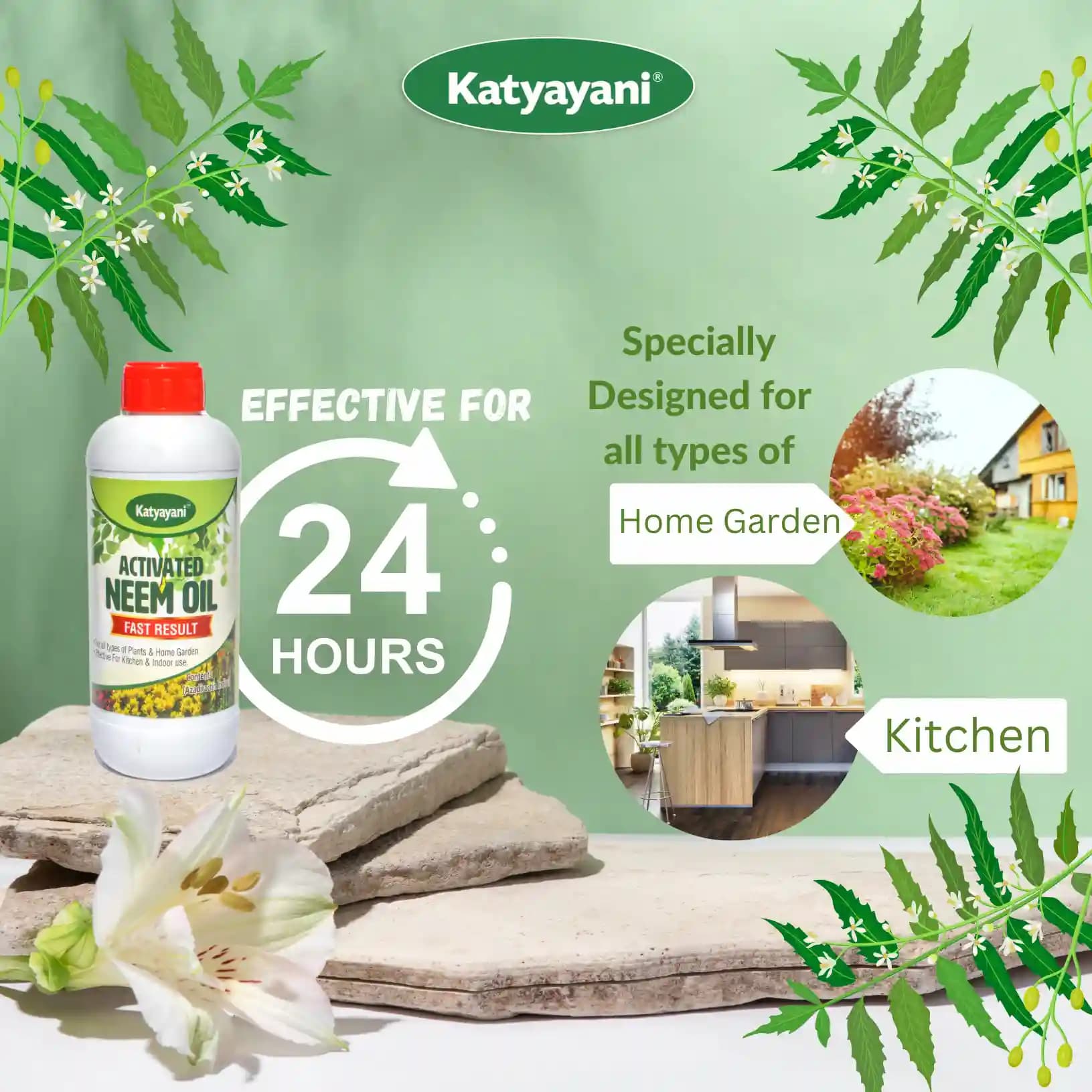 Katyayani Activated Neem Oil, Azadiractin Indica, 100% Organic Pesticide Derived From Cold Pressed Neem Oil - Image 3