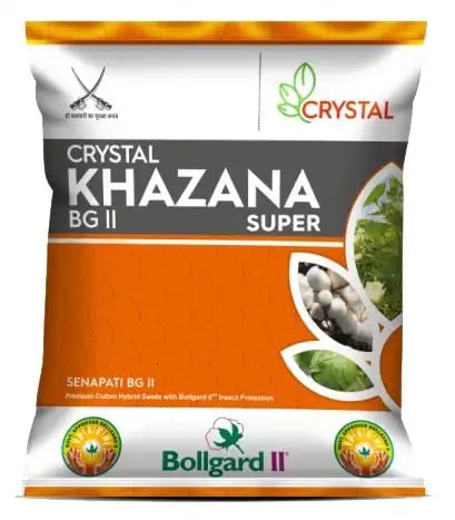 Crystal Crop Khazana Super BG II Hybrid Cotton Seeds, Easy for Picking (475 Gm)