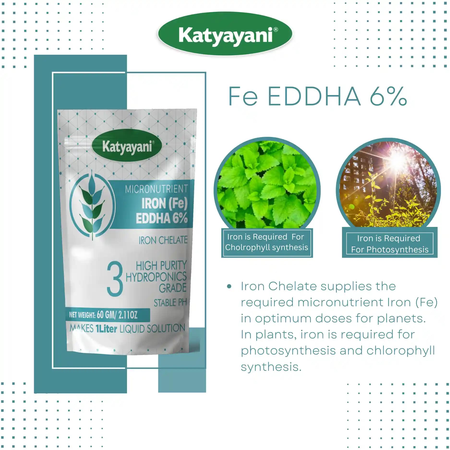 Katyayani Fe EDDHA 6% Iron Chelate Micronutrient, For Hydroponics and All Plants - Image 6