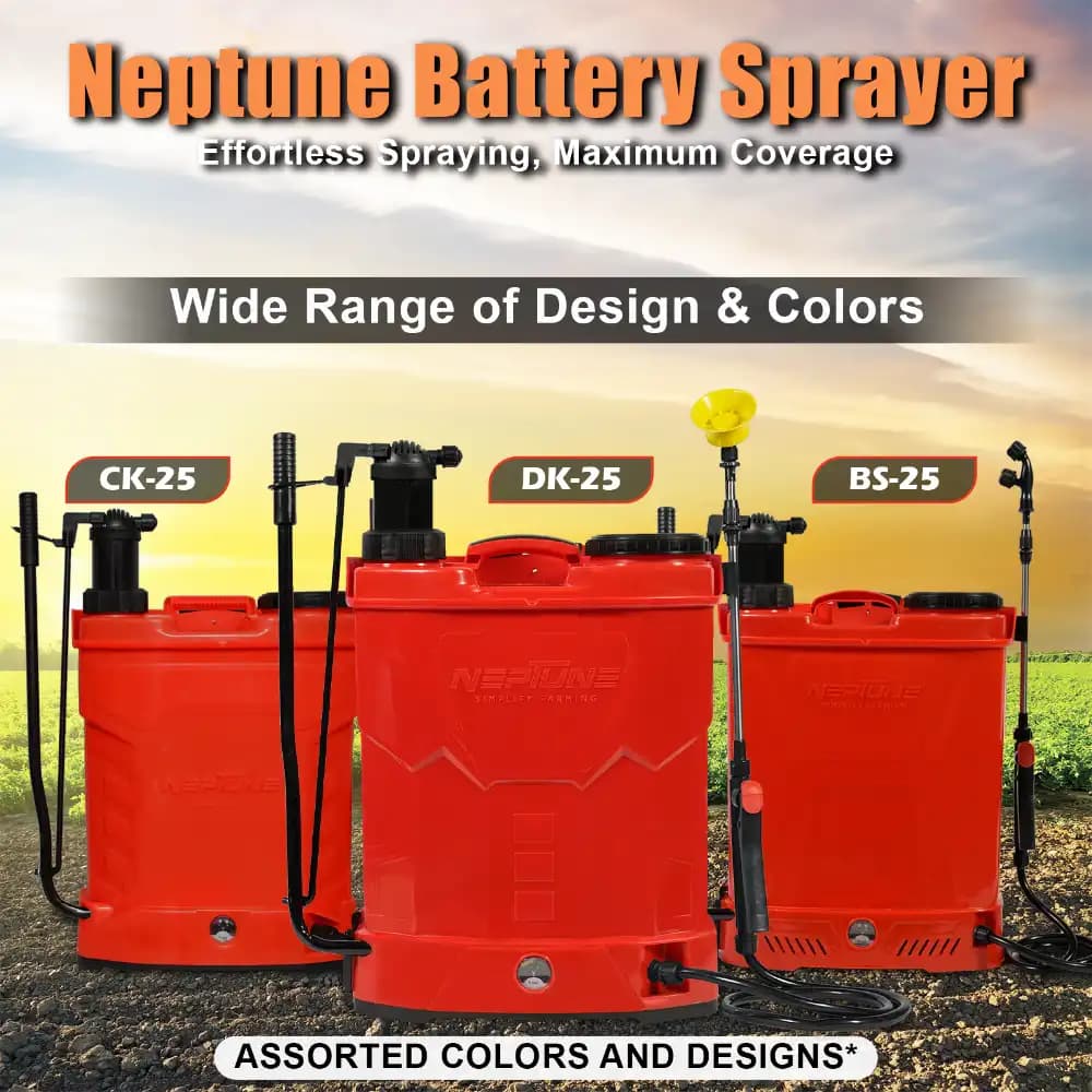 Neptune Model-25 Battery & Manual 2 in 1 Knapsack Sprayer 12V x 12Amp, 20L Tank, Telescopic Lance with 4 Nozzles for Farming & Garden (Color May Vary) - Image 4