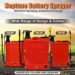 Neptune Model-25 Battery & Manual 2 in 1 Knapsack Sprayer 12V x 12Amp, 20L Tank, Telescopic Lance with 4 Nozzles for Farming & Garden (Color May Vary) 4
