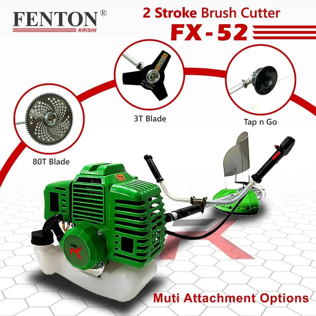 Fenton Krishi Side Pack FX-52 Brush Cutter, 52CC, 2 Stroke, 2.2 HP Engine, Best For Gardens, Backyards, Small Fields - Image 5