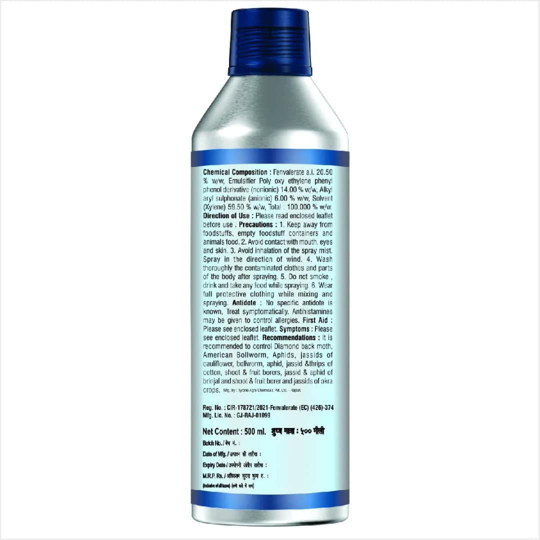 Agriventure Feen (Fenvalerate 20% EC), Recomended For Diamondback Moth, American Bollworm, Aphids