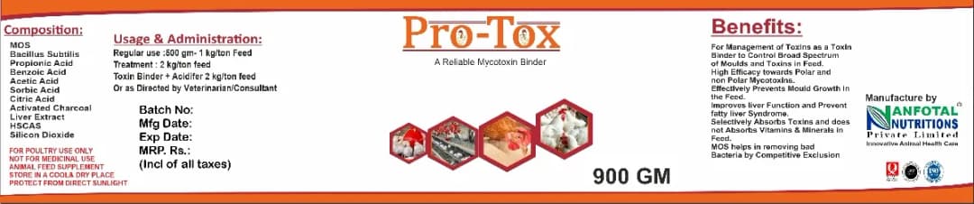 Pro Tox Toxin Binder with Improves Liver Function and Prevent Fatty Liver for Poultry Feed Supplements - Image 2