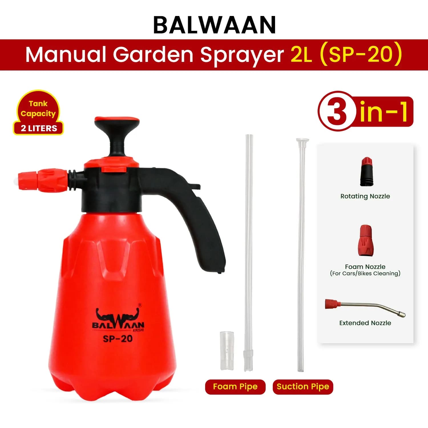 Balwaan SP-20 - 2 Liter Pump Sprayer - Image 3