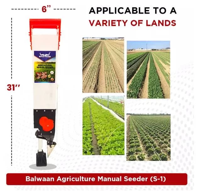 Balwaan S-1 Agricultural Single Barrel Manual Seeder, Suitable for Flat and Hilly Surface - Image 2