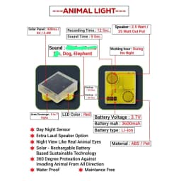 V-SAR Solar Smart Animal Light, Repellent, Flashing Red LED And Real Animal Sounds For Crop Protection 9