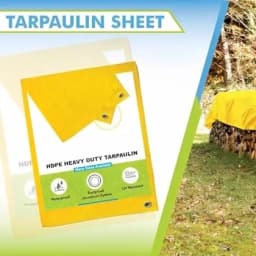 Radhe 120 GSM Heavy Duty Tarpaulin, UV Resistant Waterproof Tarpaulin, Effective For Outdoor Protection (Yellow) 5