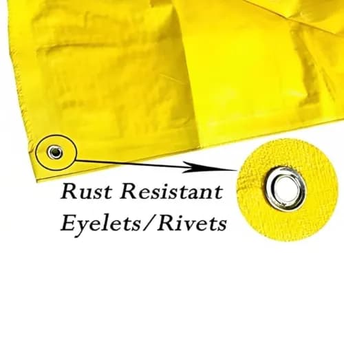 Radhe 120 GSM Heavy Duty Tarpaulin, UV Resistant Waterproof Tarpaulin, Effective For Outdoor Protection (Yellow) - Image 3