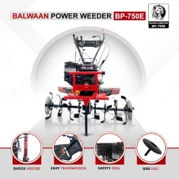 Balwaan BP-750E Black Cheetah Power Weeder, 212CC 4-Stroke Petrol Engine, 32 Blades For Efficient Weeding 2