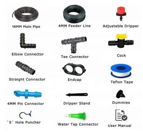 Vasudha Irrigation Plants Drip Irrigation Kit, Watering Kit for Home Garden, Farming & Agriculture Purposes