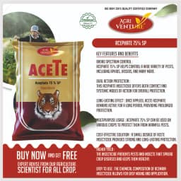 Agriventure ACETE Acephate 75% SP Insecticide, Broad Spectrum Systemic And Long Lasting Protection Against Insects 3